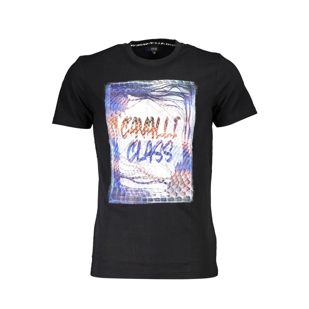 Black Cotton Men T-Shirt