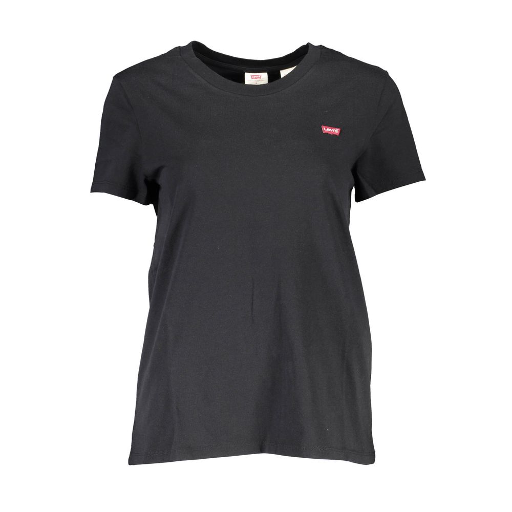 Camiseta negra de algodón para mujer