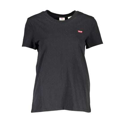 Camiseta negra de algodón para mujer