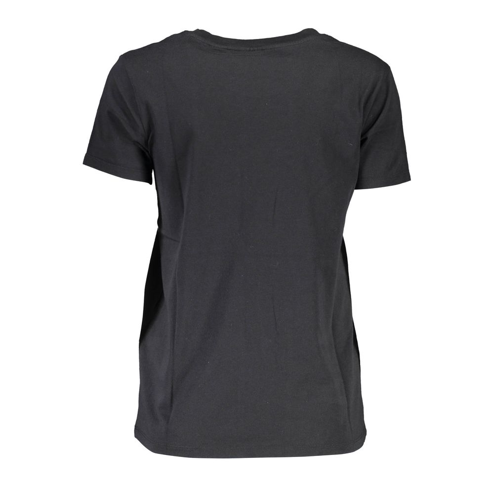 Camiseta negra de algodón para mujer