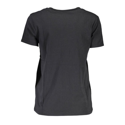 Camiseta negra de algodón para mujer
