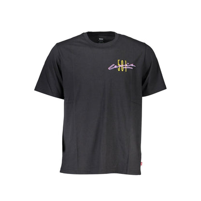 Black Cotton Men T-Shirt
