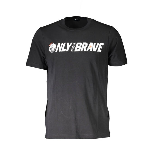 Camiseta negra de algodón para hombre