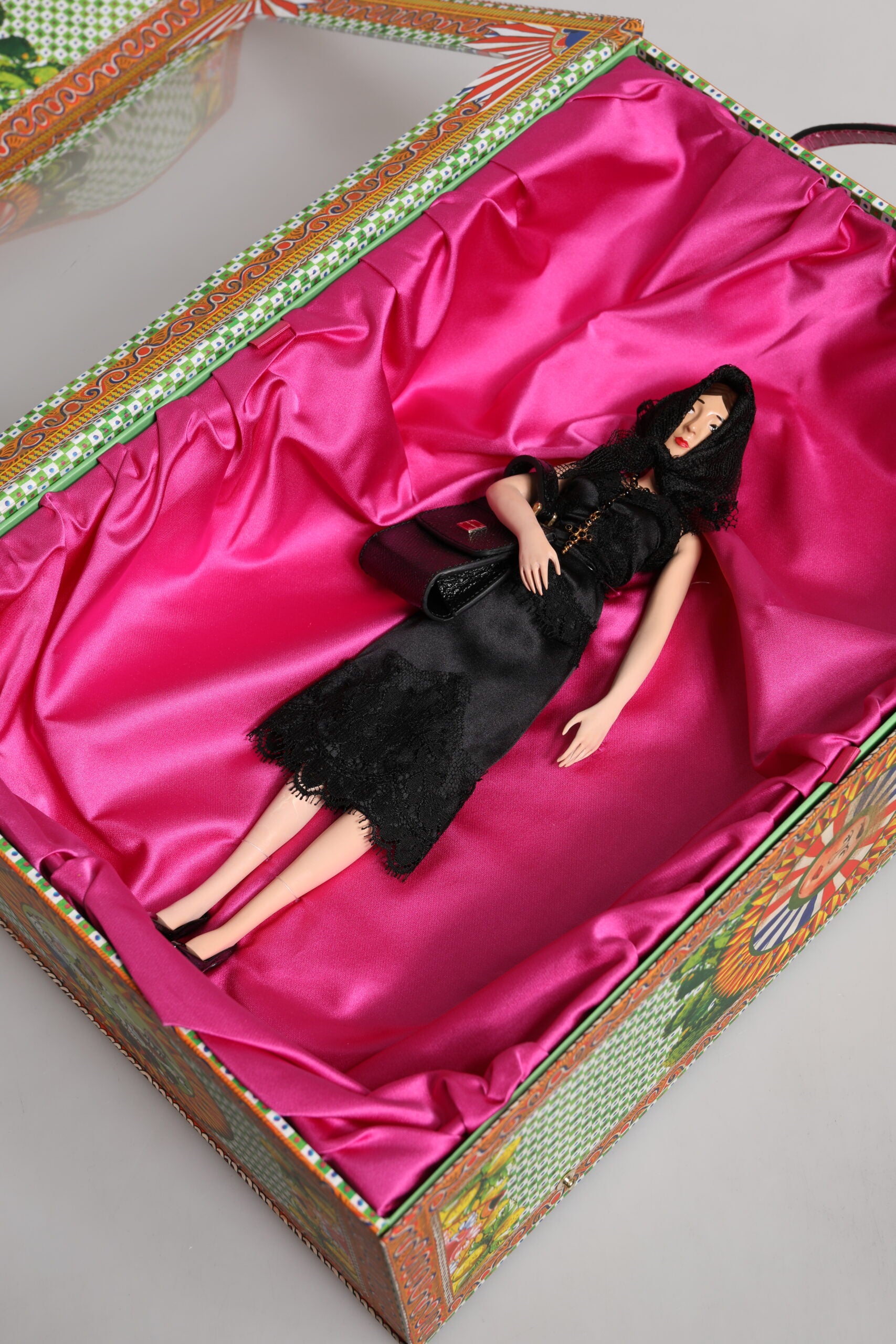 Black Dress Ceramic Porcelain Fashion Leather Sicily Dolls