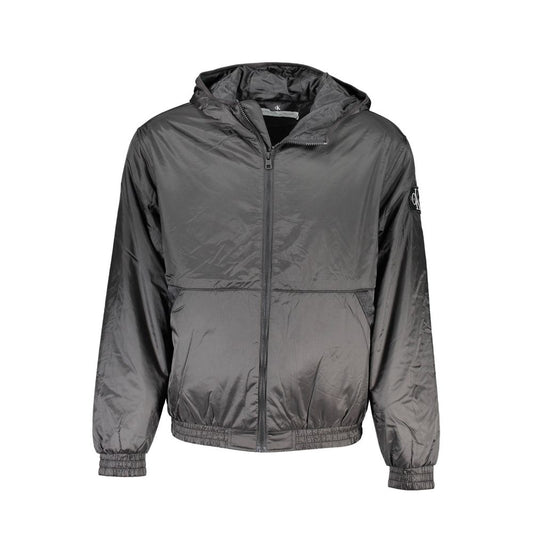 Chaqueta negra de poliéster para hombre