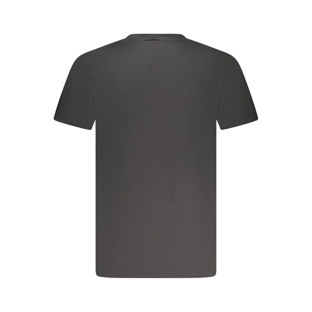 Camiseta de cuello en V de algodón negro para hombre