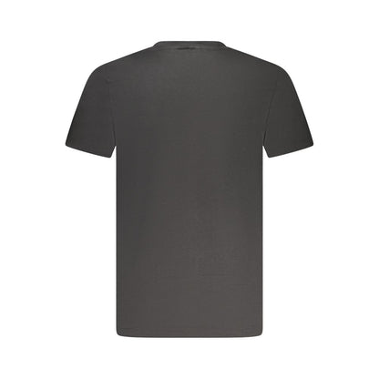 Camiseta de cuello en V de algodón negro para hombre