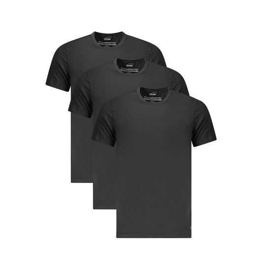 Camiseta negra de algodón para hombre