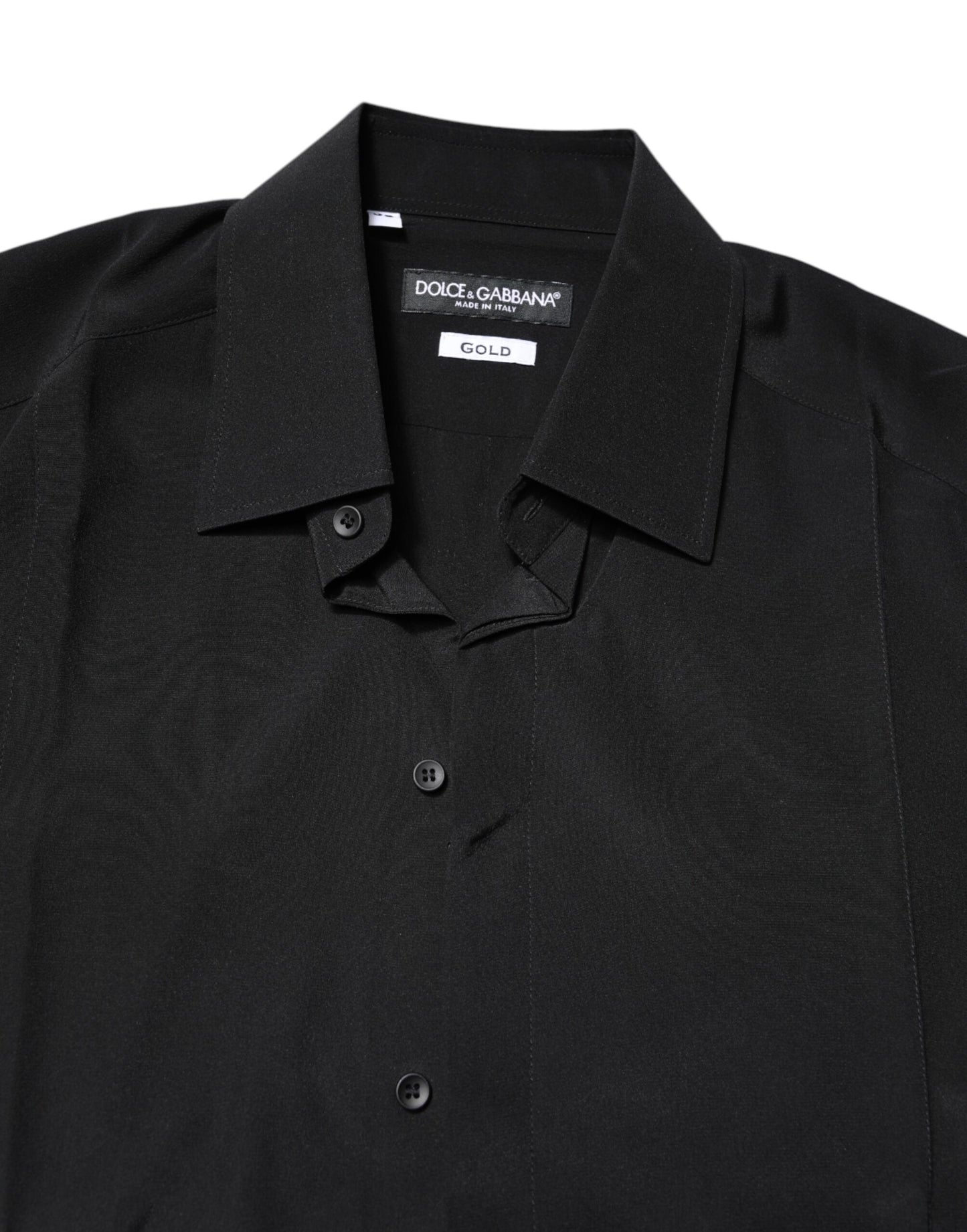 Black Silk GOLD Long Sleeves Dress Shirt