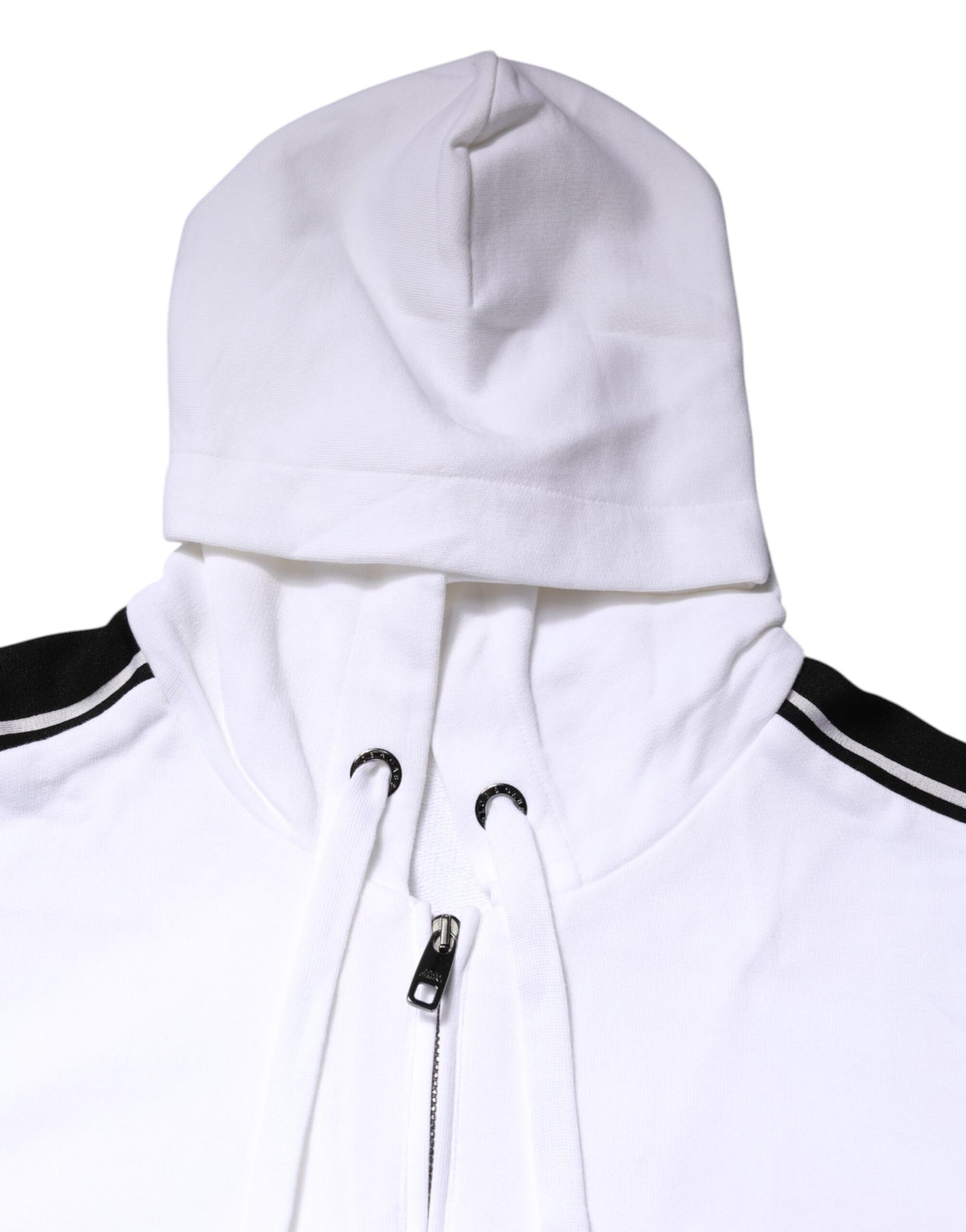 White Cotton Logo Hooded Sweatshirt Sweater