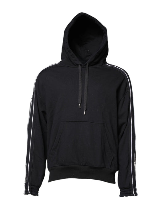 Sudadera con capucha y logotipo de algodón negro