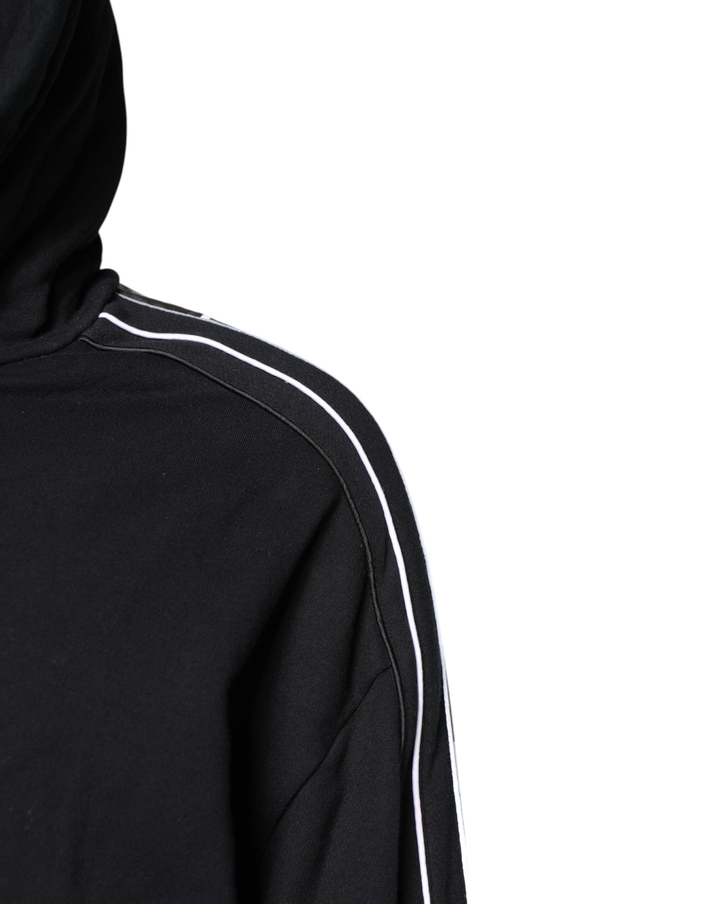 Sudadera con capucha y logotipo de algodón negro