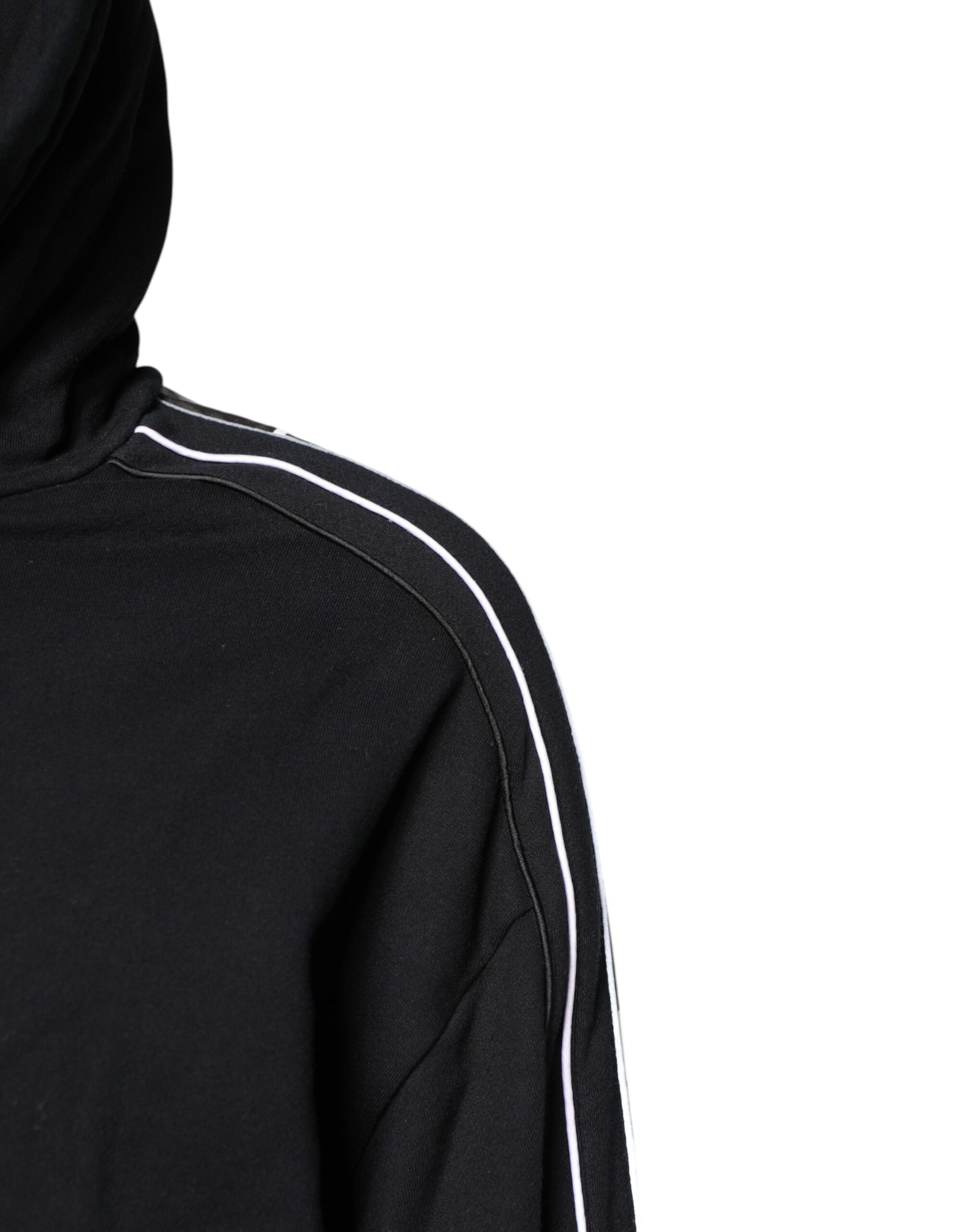Sudadera con capucha y logotipo de algodón negro