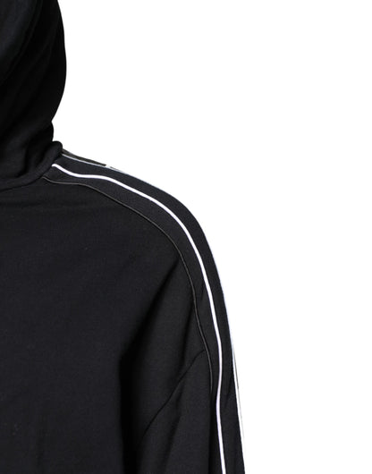 Sudadera con capucha y logotipo de algodón negro