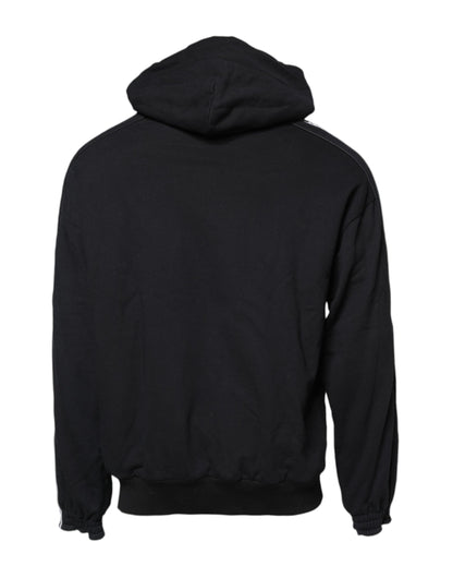 Sudadera con capucha y logotipo de algodón negro