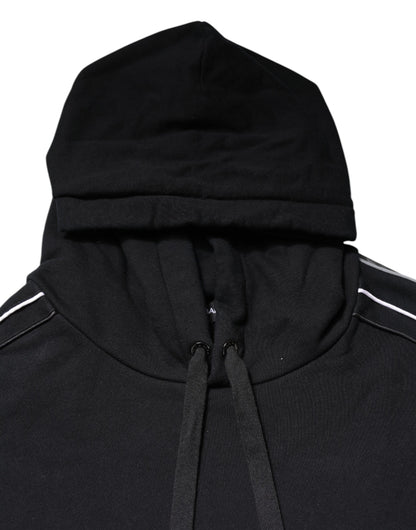 Sudadera con capucha y logotipo de algodón negro