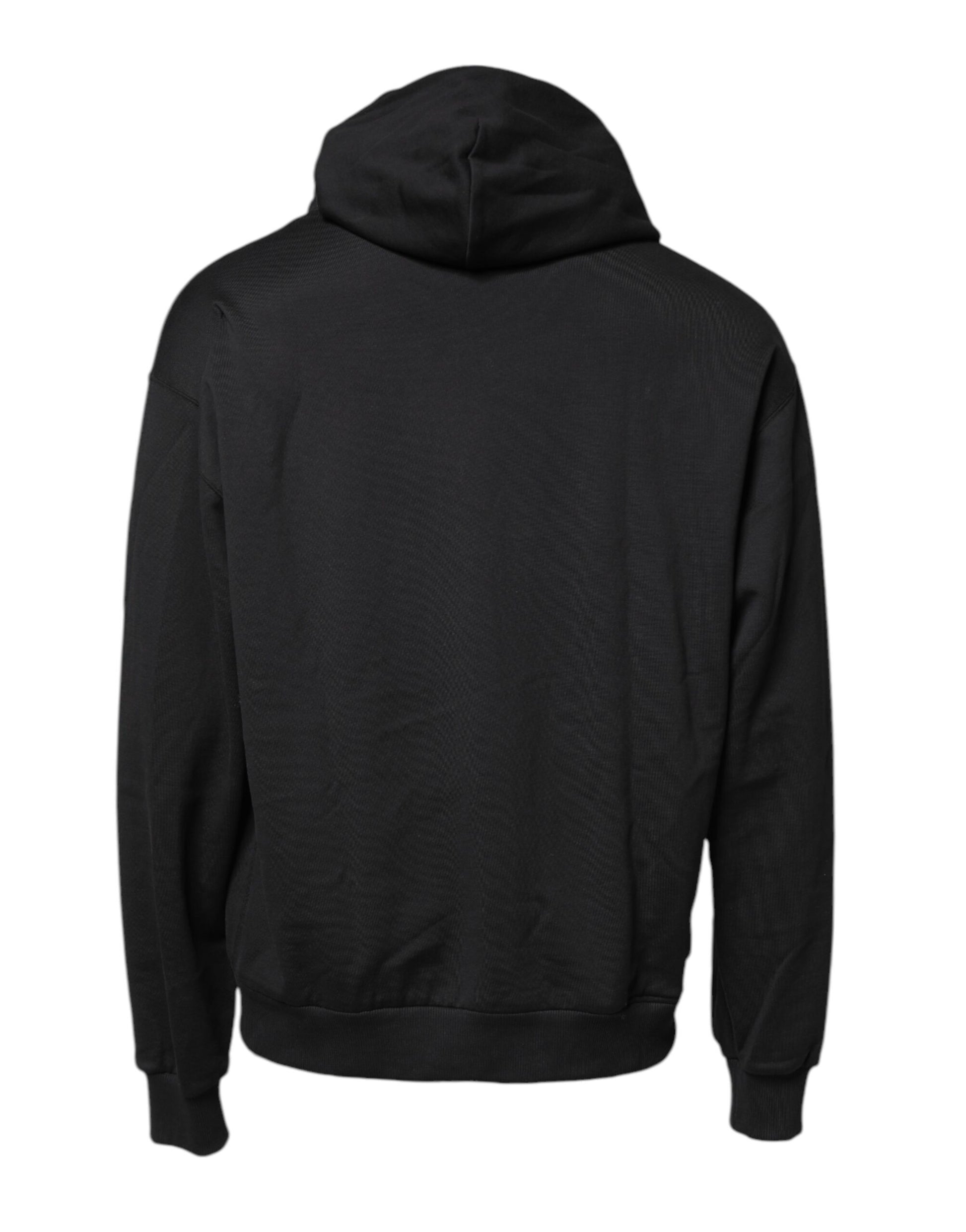 Black Embroidery Hooded Sweatshirt Sweater