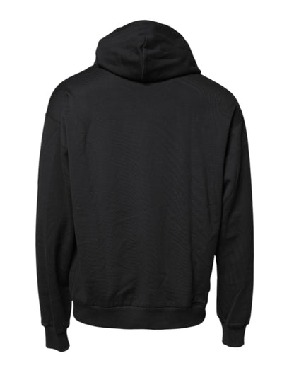 Black Embroidery Hooded Sweatshirt Sweater