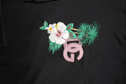 Black Embroidery Hooded Sweatshirt Sweater