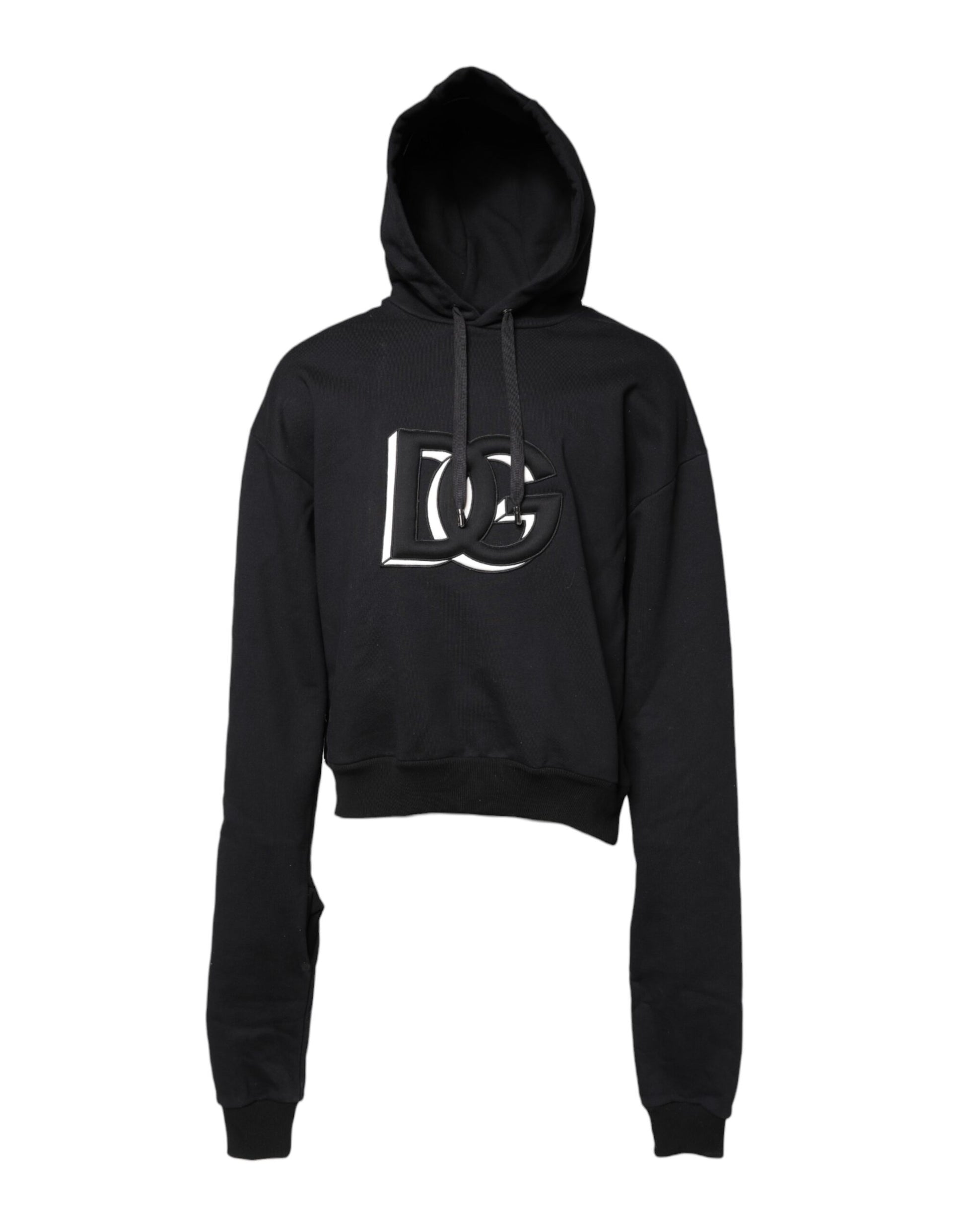 Black Embroidery Hooded Sweatshirt Sweater