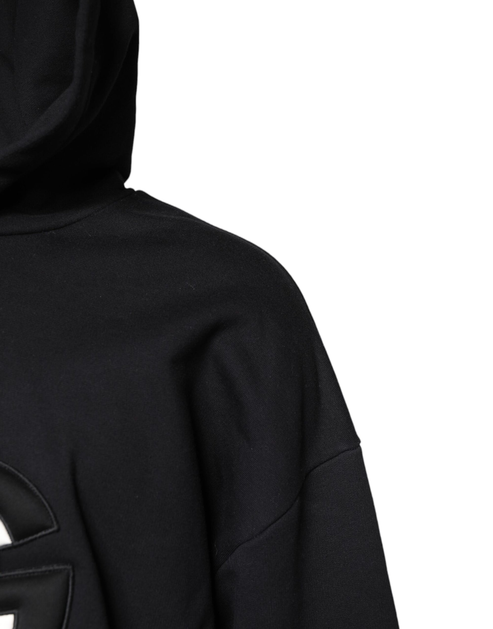 Black Embroidery Hooded Sweatshirt Sweater