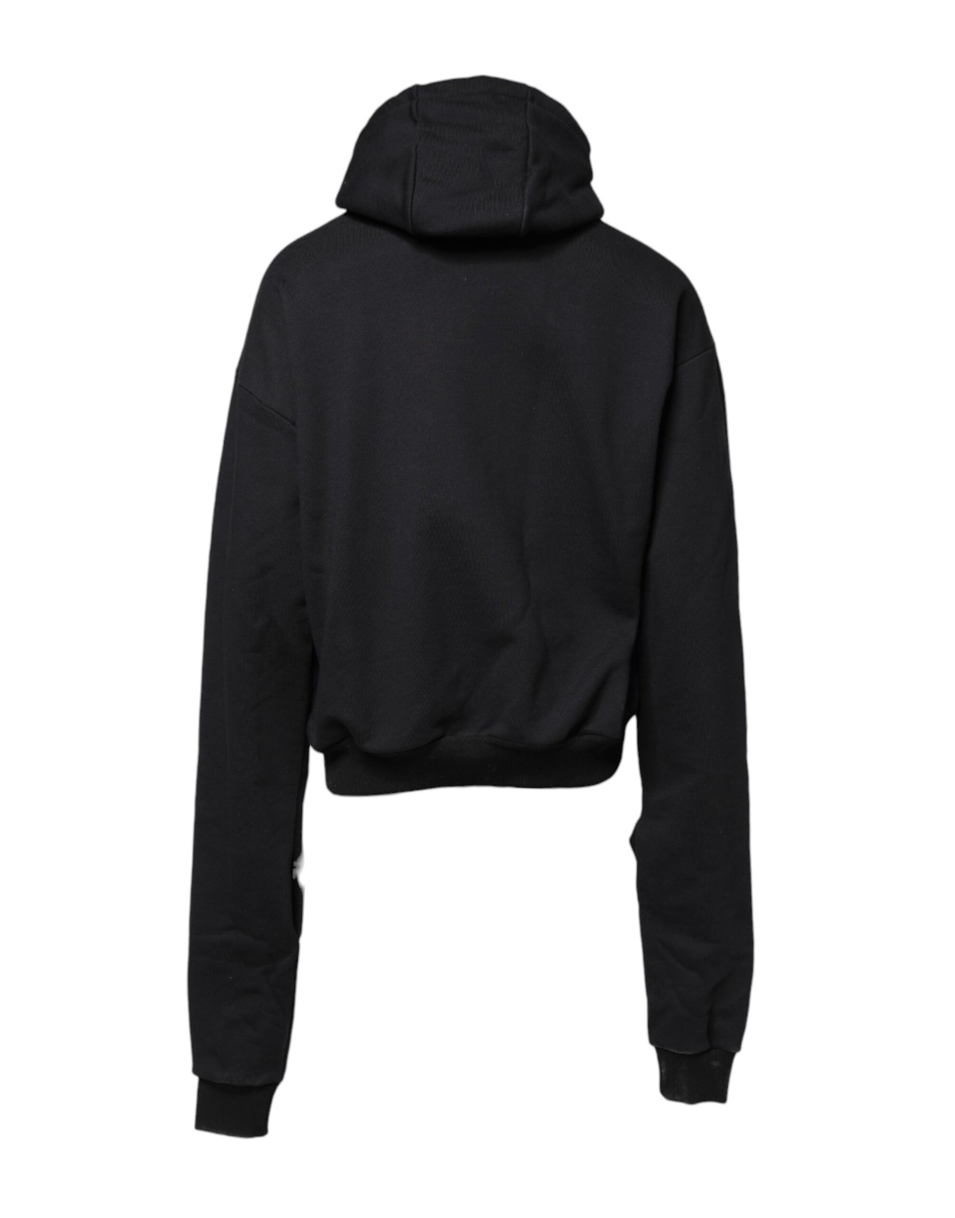 Black Embroidery Hooded Sweatshirt Sweater
