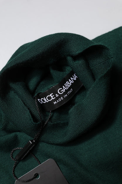 Green Cashmere Knitted Men Pullover Sweater