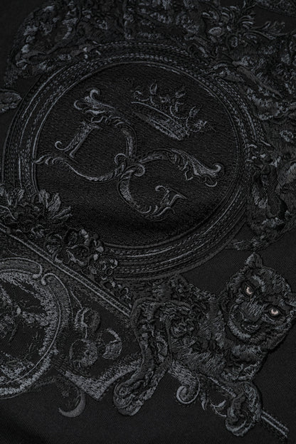 Black DG Crown Embroidery Pullover Sweater