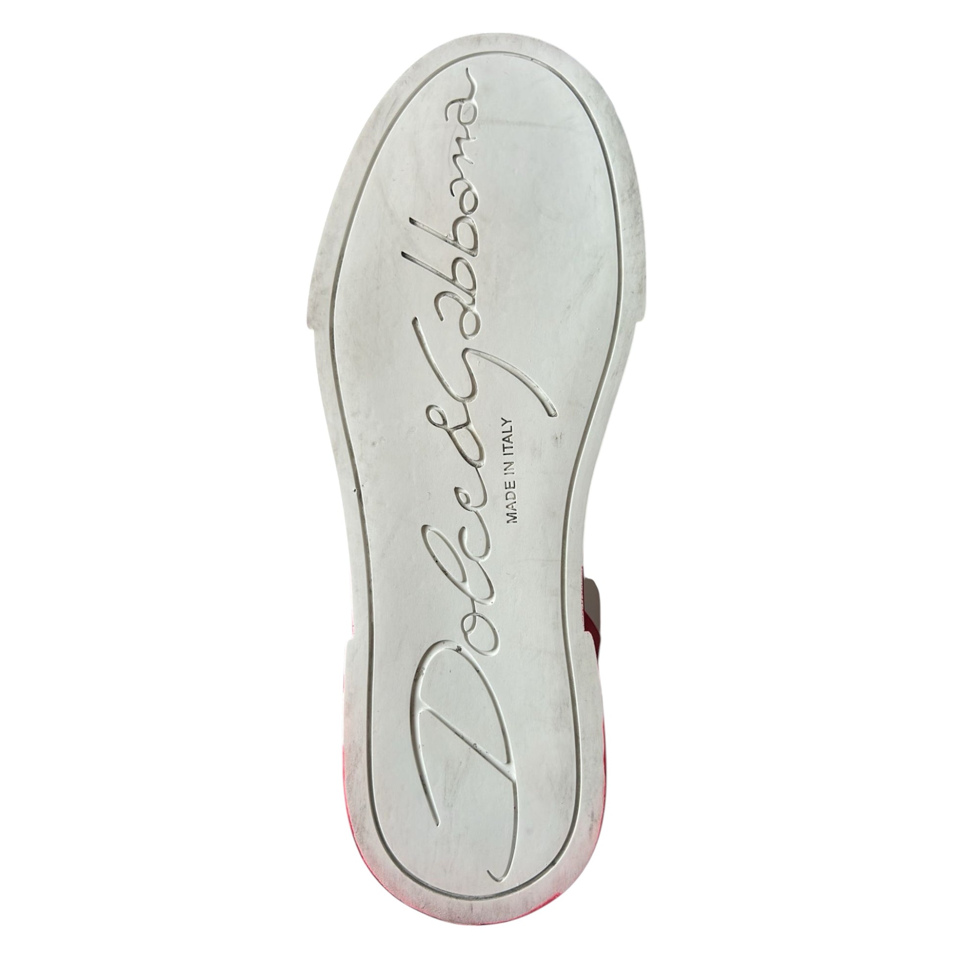 White Red Logo Portofino Sneakers Shoes