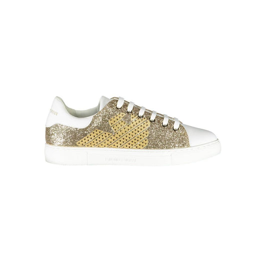 Zapatilla de deporte para mujer en poliéster dorado