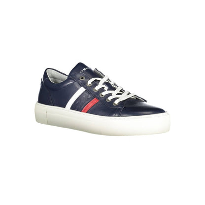 Zapatillas de piel azul para hombre