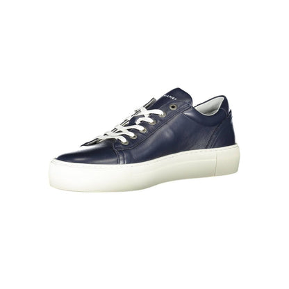Zapatillas de piel azul para hombre