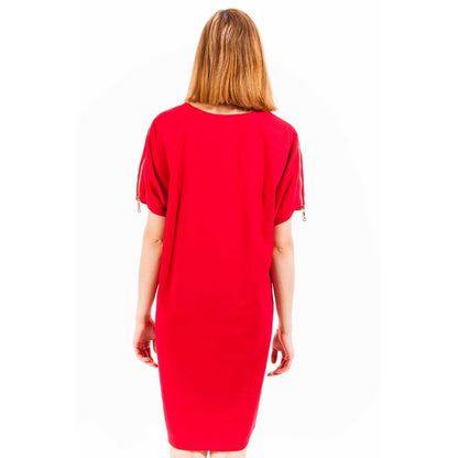 "Vestido de mujer rojo de viscosa"