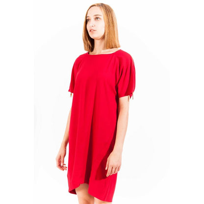 "Vestido de mujer rojo de viscosa"