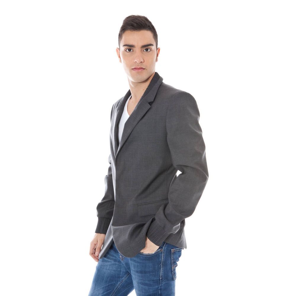 Gray Wool Men Jacket