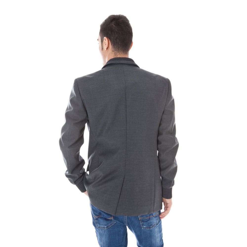 Gray Wool Men Jacket
