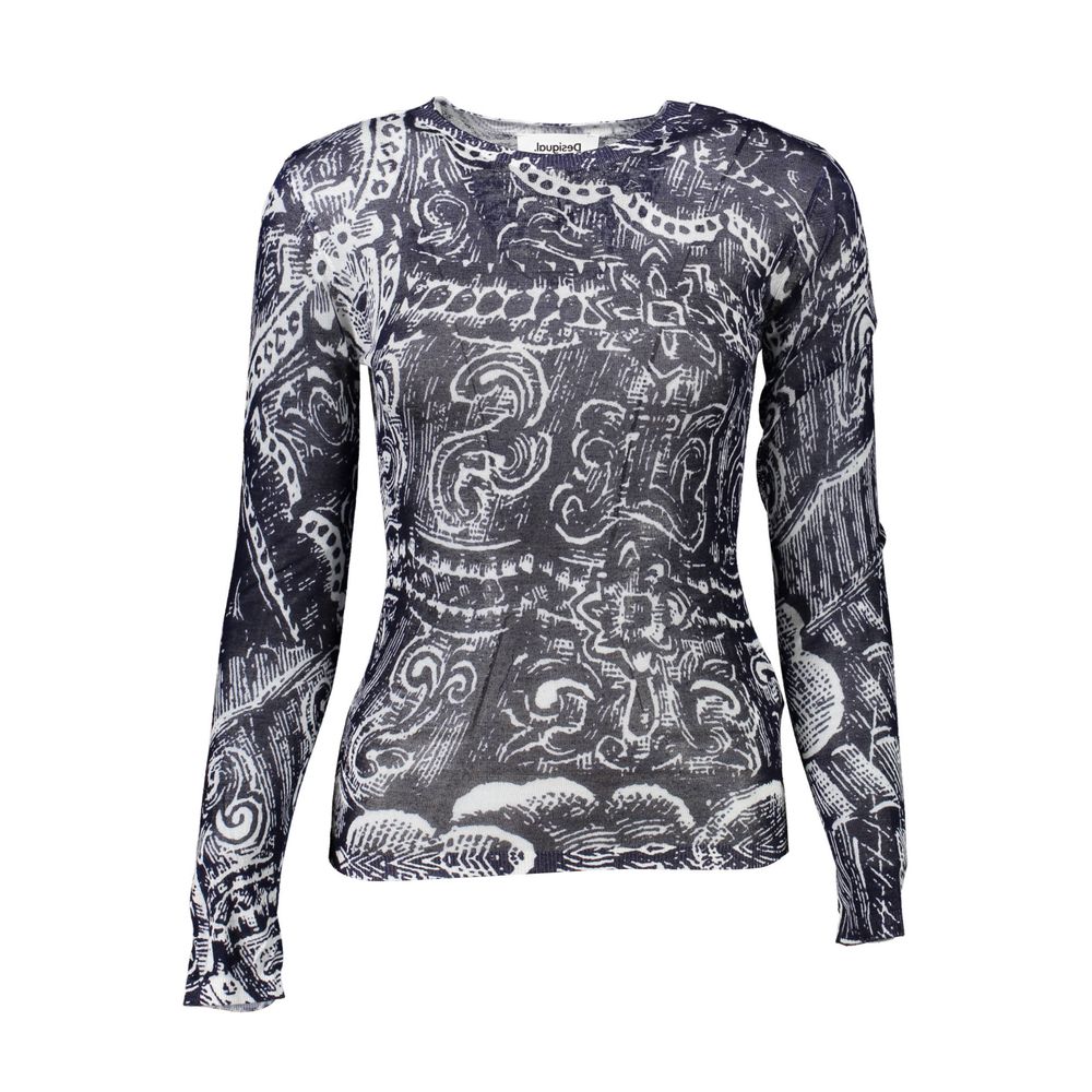 Jersey Viscosa Azul Mujer