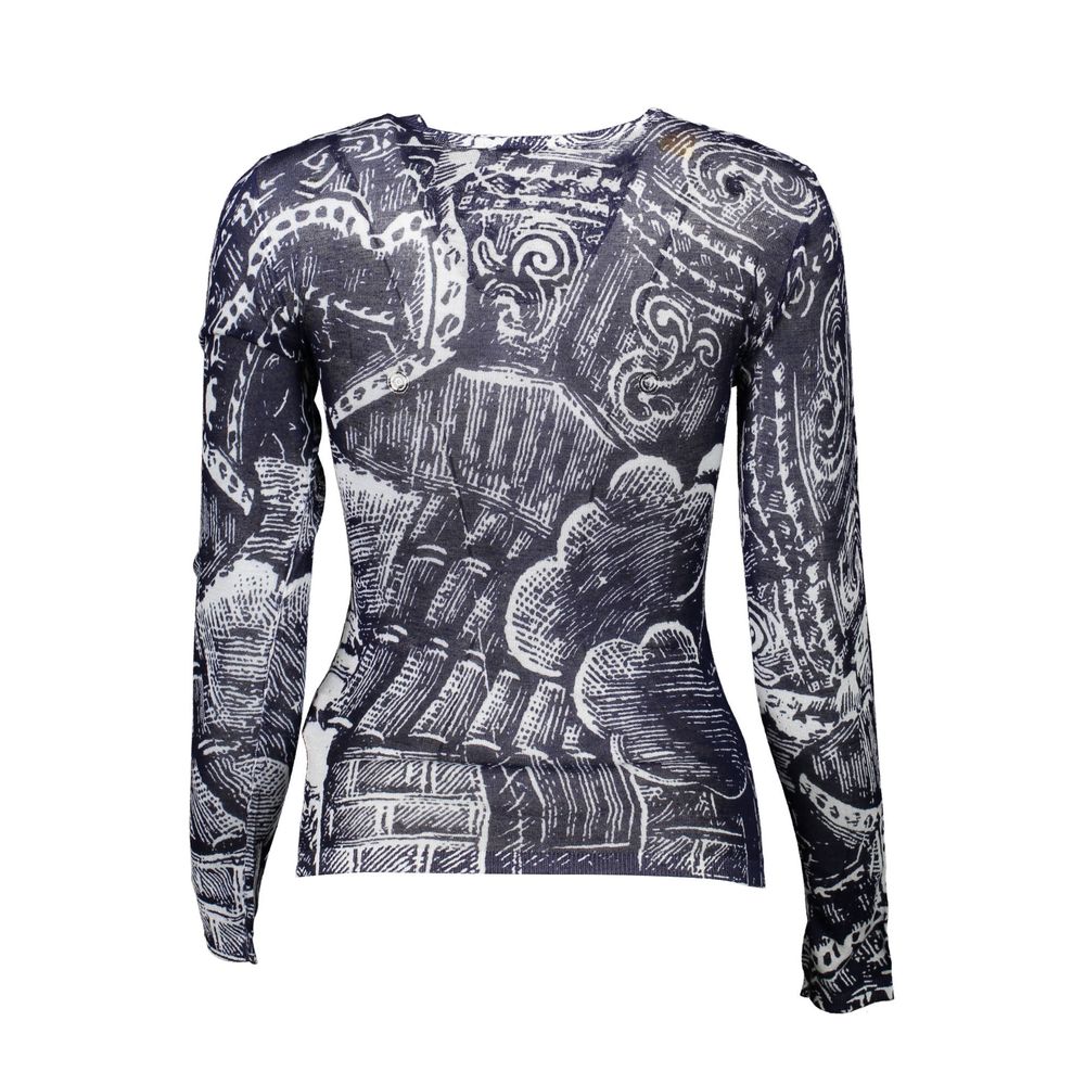 Jersey Viscosa Azul Mujer