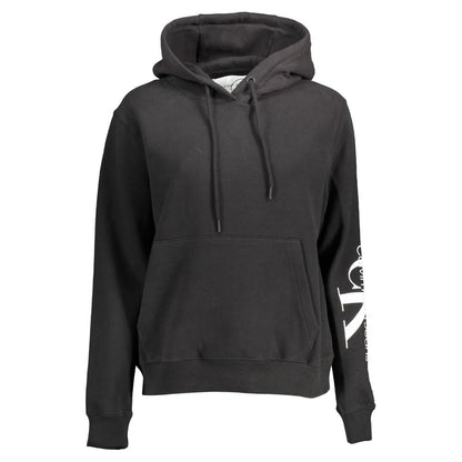 Black Cotton Women Sweatshirt