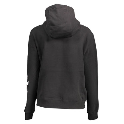 Black Cotton Women Sweatshirt