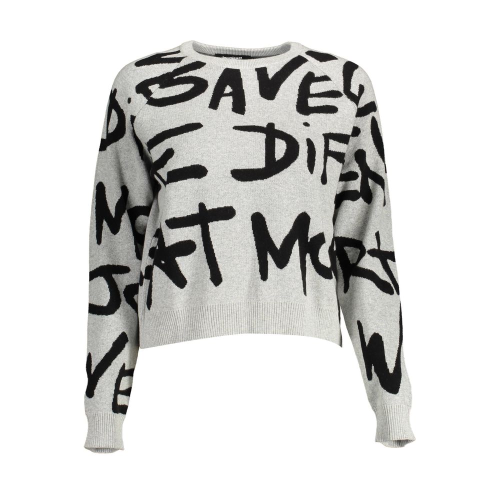 Jersey gris de algodón para mujer