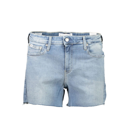 Pantalones cortos de algodón azul claro para mujer
