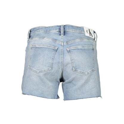 Pantalones cortos de algodón azul claro para mujer