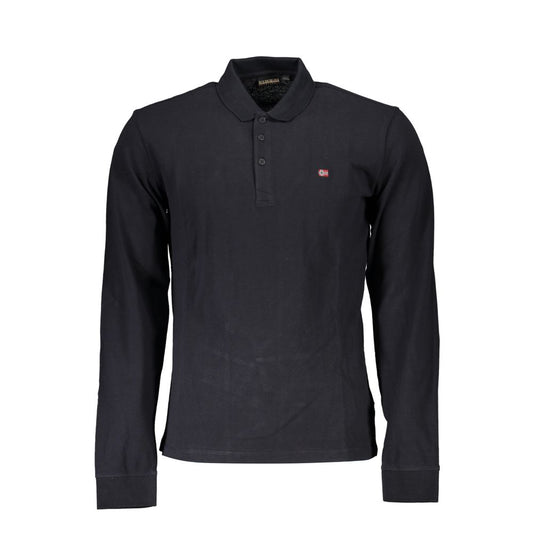 Polo negro de algodón para hombre