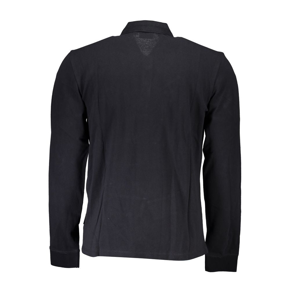 Polo negro de algodón para hombre