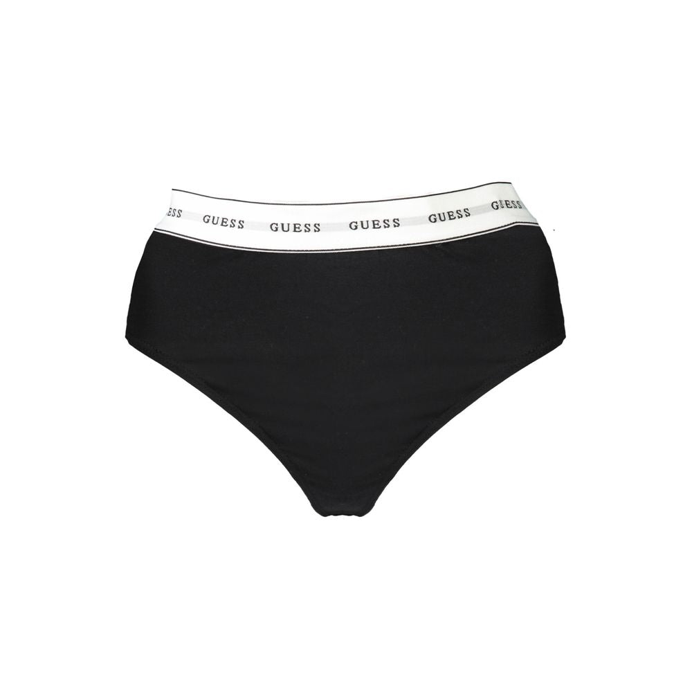 Tanga de algodón negro para mujer