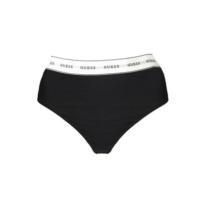 Tanga de algodón negro para mujer