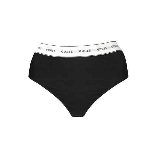 Tanga de algodón negro para mujer