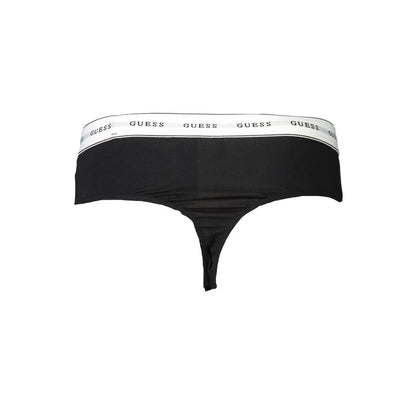Tanga de algodón negro para mujer