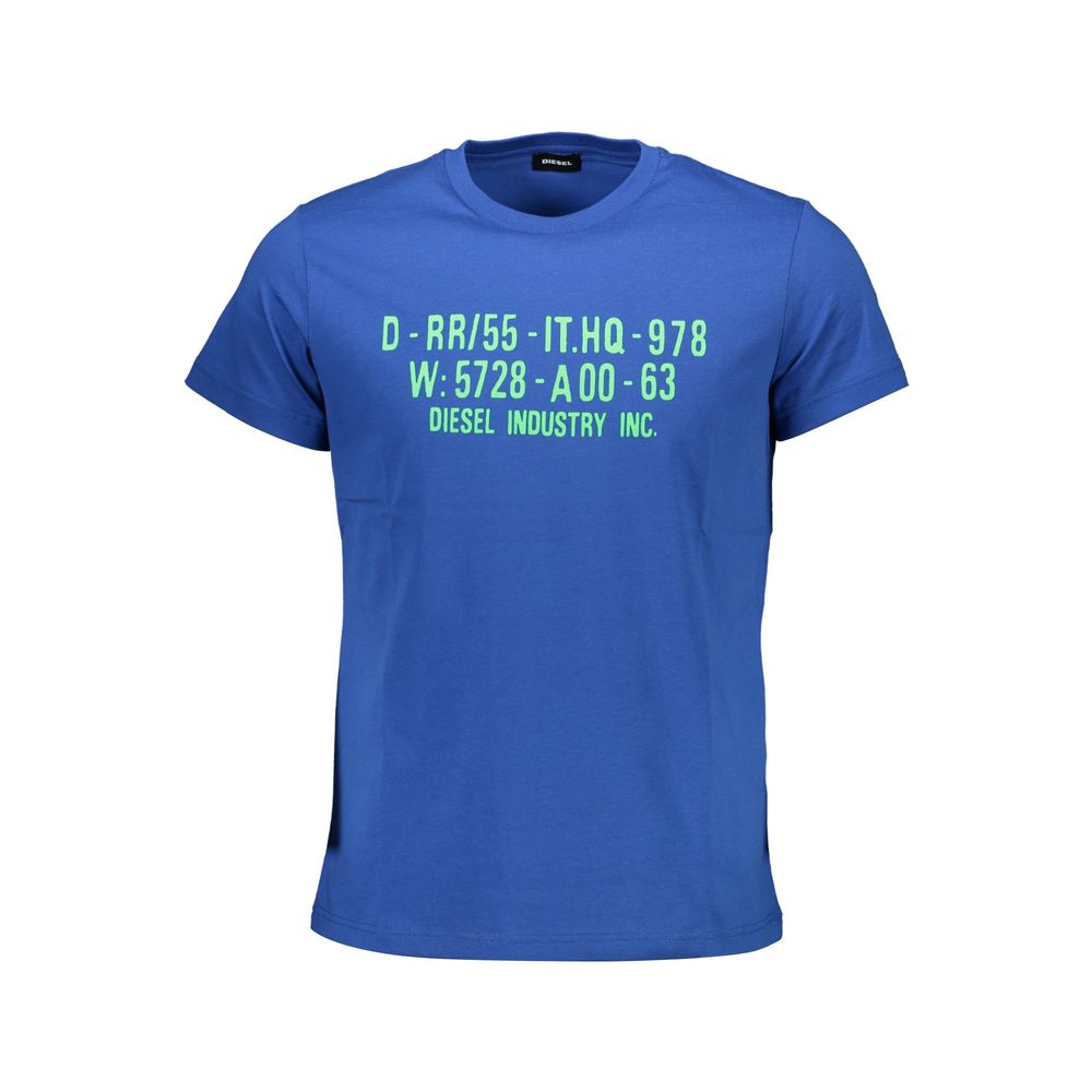 Camiseta azul de algodón para hombre